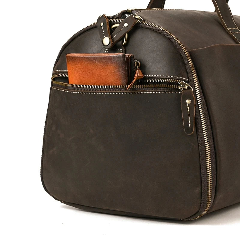 Torben - Vintage Leder-Reisetasche mit Kleidersack