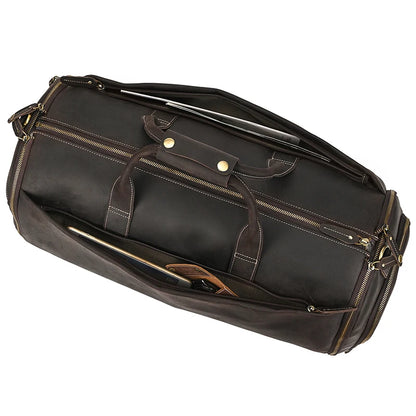 Torben - Vintage Leder-Reisetasche mit Kleidersack