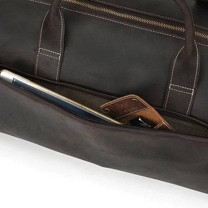 Torben - Vintage Leder-Reisetasche mit Kleidersack