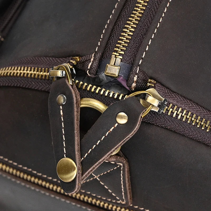 Torben - Vintage Leder-Reisetasche mit Kleidersack
